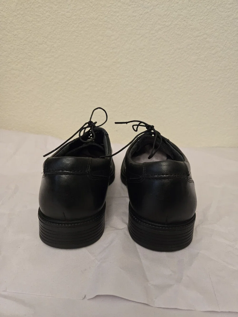 Johnston & Murphy Men's 8.5M Norvell Apron Toe Oxford Dress Shoes Black Leather